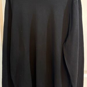 Brooks Brothers Black 100% Merino Wool Sweater with Red Accents